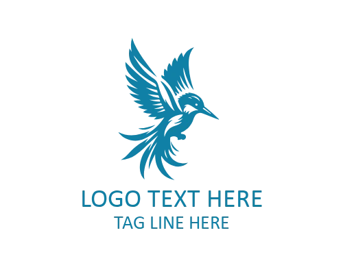 Kingfisher Bird Icon Logo