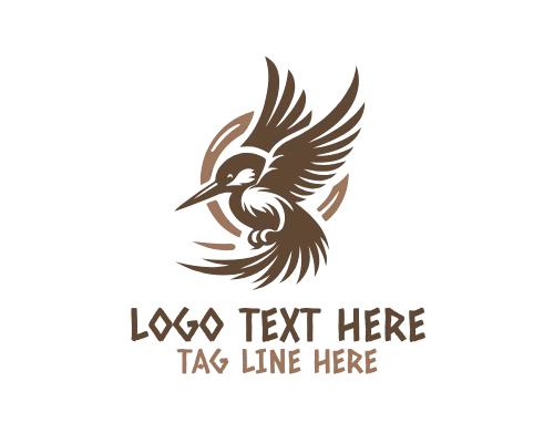Kingfisher Catching Fish Logo