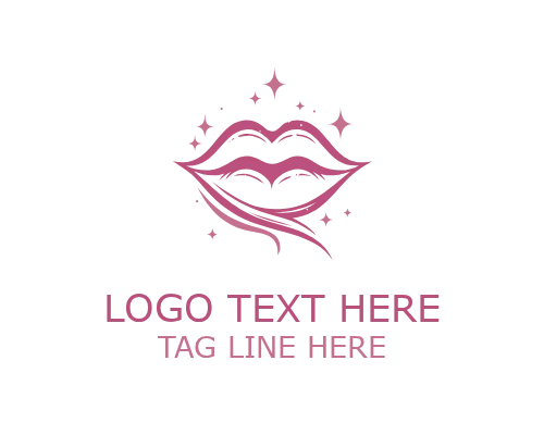 Kiss Circle Lips Logo for Beauty, Cosmetic, and Feminine Branding
