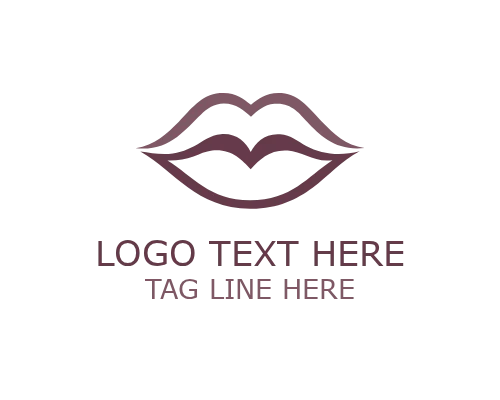 Kiss Mark Lips Logo for Beauty and Fashion Branding