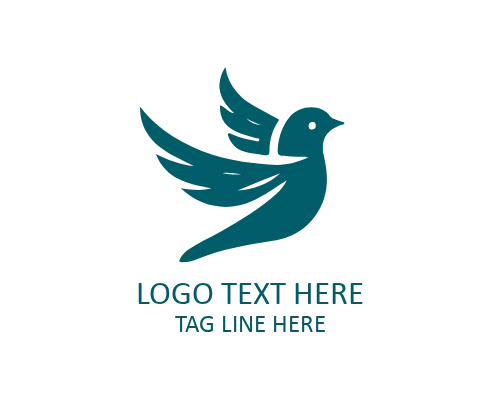Kissing Love Bird Flat Logo for Wedding and Romantic Brands logo template preview