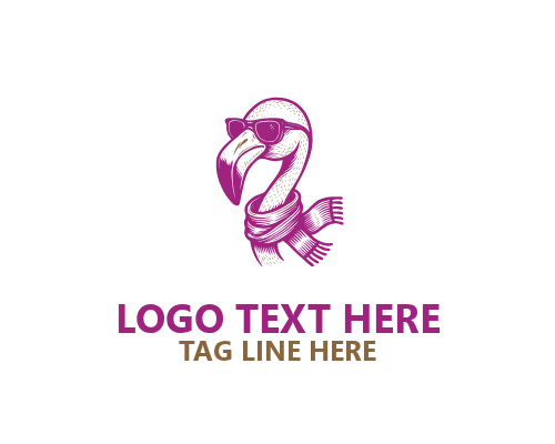 Kitsch Vintage Flamingo Logo