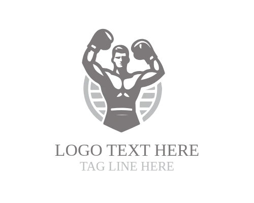 Knockout Boxing Emblem Logo