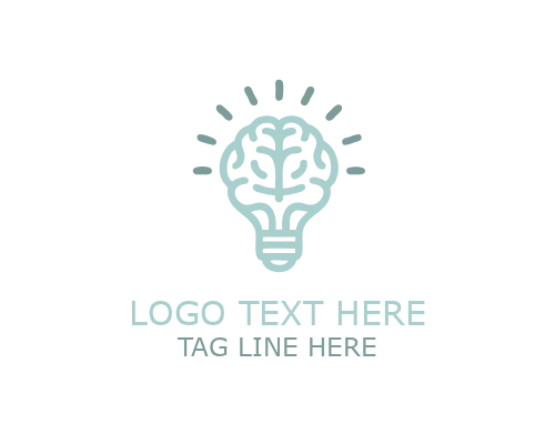 Knowledge Bulb Brain Logo