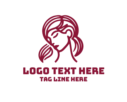 Lady Face Cosmetic Outline Logo