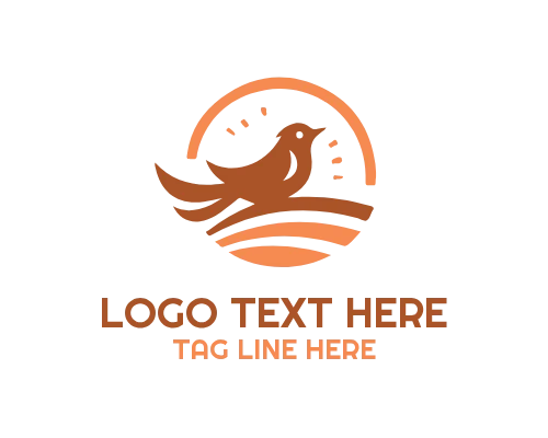 Lark Bird on Branch Logo