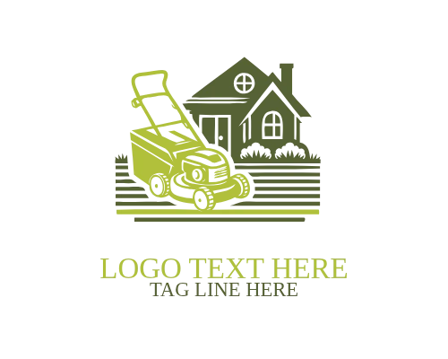 Lawn Mower Emblem Logo
