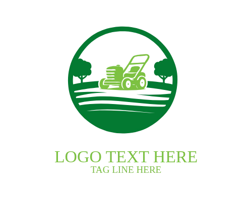 Lawn Mower Landscaping Logo