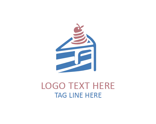 Layered Cake Slice Vector Logo