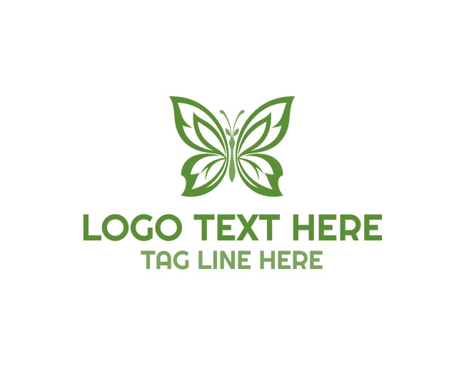 Leaf Butterfly Double Leaf Logo