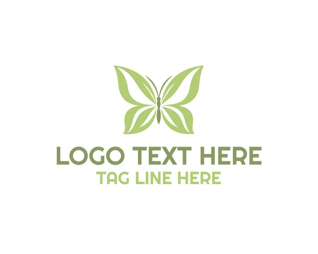 Leaf Butterfly Four Leaf Logo