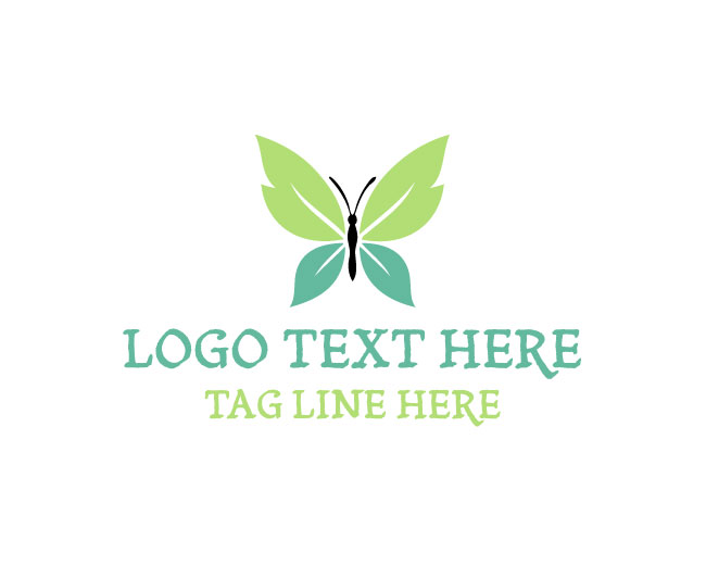 Leaf Butterfly Line Logo