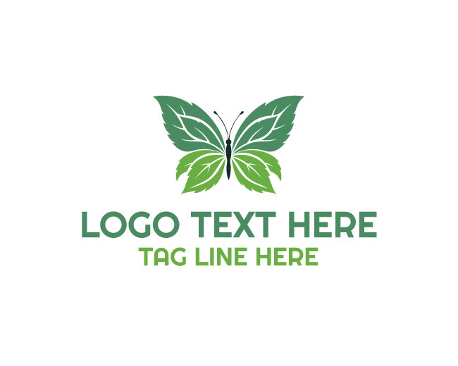 Leaf Butterfly Mark Logo