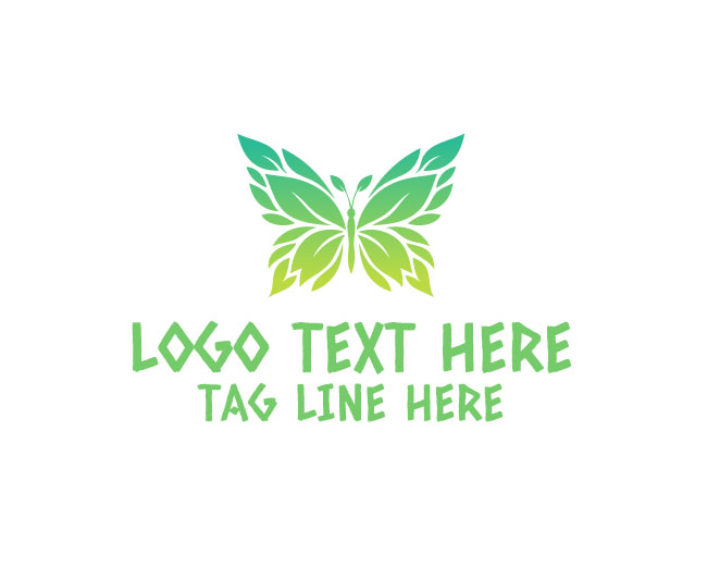 Leaf Butterfly Minimal Mark Logo