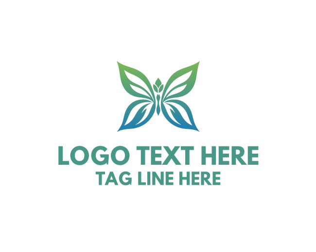 Leaf Butterfly Open Wing Logo