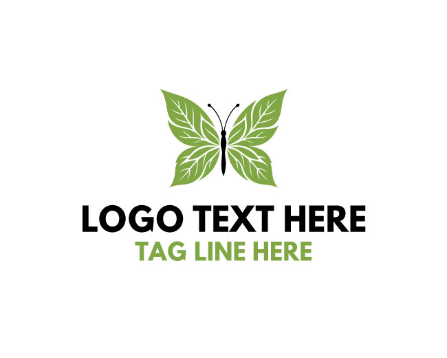 Leaf Butterfly Symmetry Logo