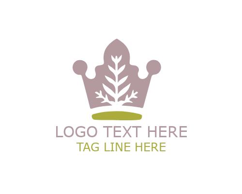 Leaf Crown Crest Logo for Premium Botanical Branding