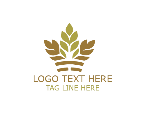 Leaf Crown Icon Logo for Natural and Organic Branding