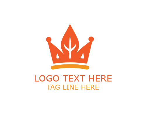 Leaf Crown Wreath Logo for Elegant Natural Branding