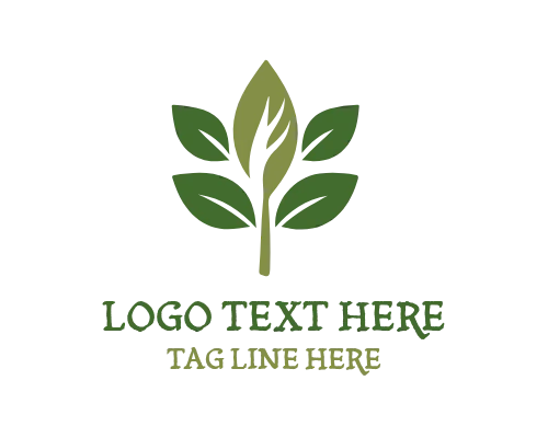 Leaf Initial Letter Brand Logo