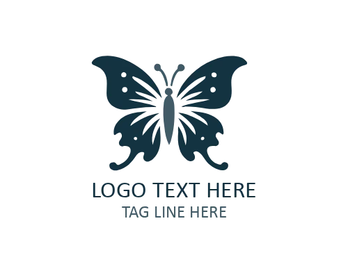  Leaf Outline Butterfly Logo
