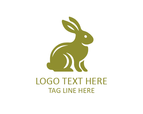  Leaf Rabbit Flat Logo for Organic, Eco, and Wellness Brands