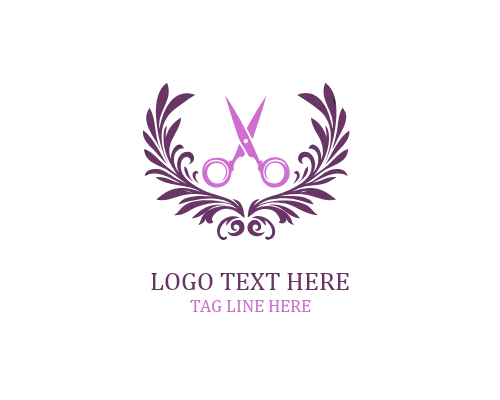 Leaf Scissor Floral Logo