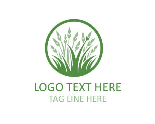 Leaf Style Grass Logo for Nature Branding