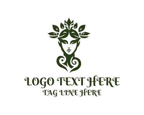 Leaf Woman Dryad Logo