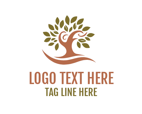 Leafy Circle Tree Eco Logo