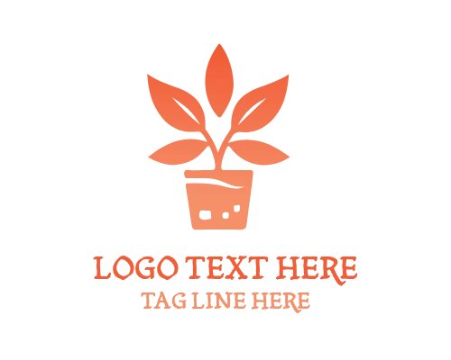 Leafy Growth Plant Pot Logo