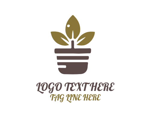 Leafy Houseplant Pot Logo