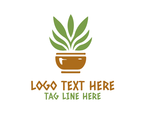 Leafy Pot Garden Plant Logo