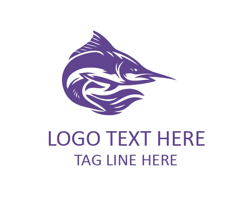 Leaping Marlin Fish Logo for Sport Fishing and Marine Branding