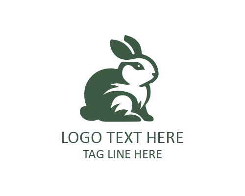 Leaping Rabbit Flat Logo for Pet, Wildlife, and Kids Brands