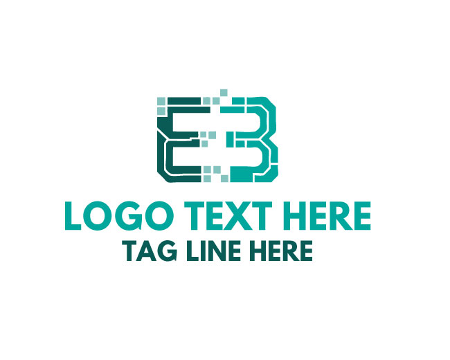 Letter E B Geometric Logo