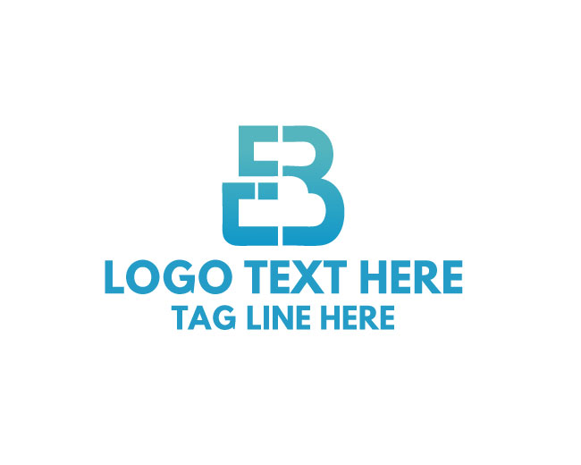  Letter E B Typography Logo