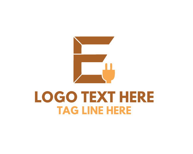Letter E Electric Current Logo