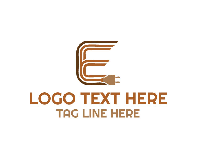  Letter E Electric Lightning Logo