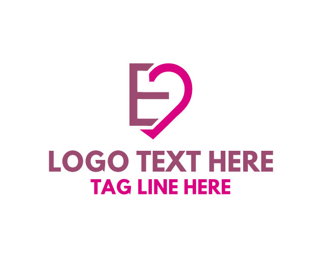  Letter E Love Connection Logo