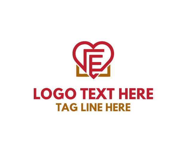  Letter E Love Logo