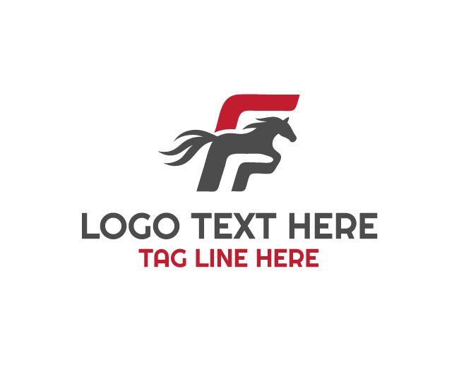 Letter F Horse Logo