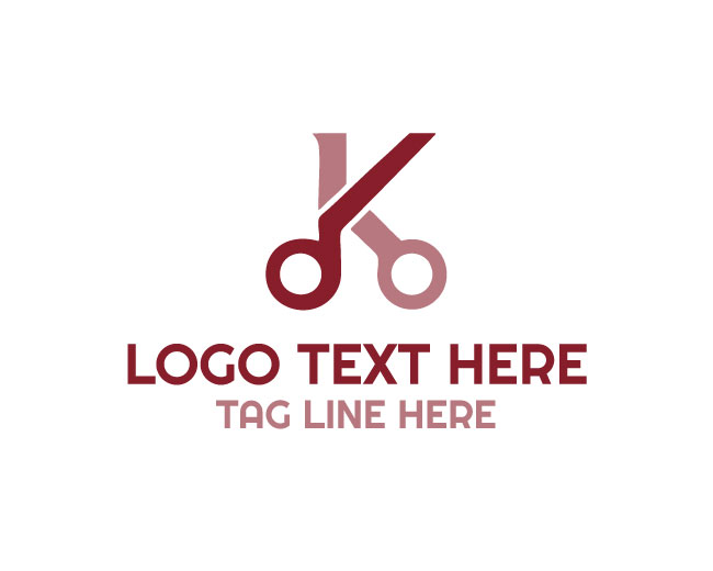 Letter K Scissor Logo