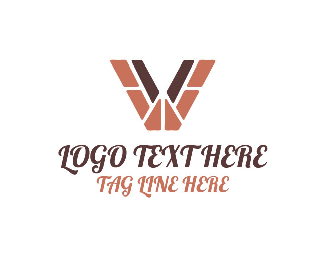 Letter V Split Logo
