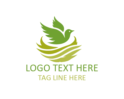 Life Circle Nesting Bird Logo for Nature and Care Branding