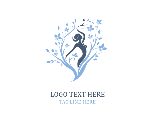 Life Harmony Woman Tree Logo