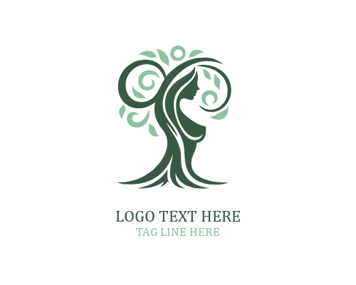 Life Roots Woman Tree Logo