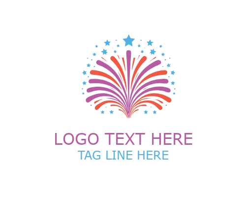Light Burst Fireworks Logo for Celebration and Event Branding