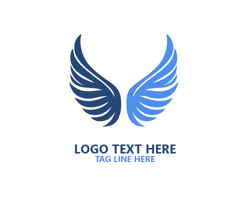 Light Feather Angel Wings Logo