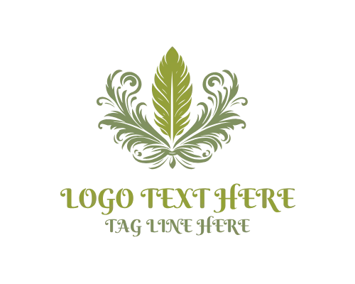 Light Feather Bird Symbol Logo